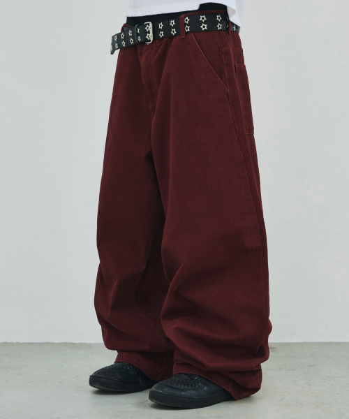 SCALLYWAG（スカリーワグ）の「[リュジョンラン × スケリーワック] プルアップストレートコットンパンツ[ワイン]（その他パンツ・レディース・その他・MEDIUM/LARGE/X-LARGE）」の7枚目の写真