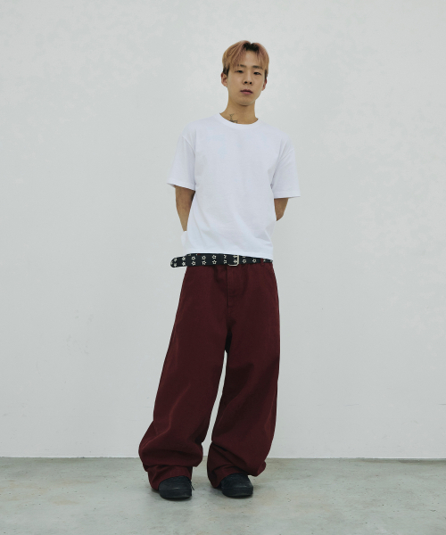 SCALLYWAG（スカリーワグ）の「[リュジョンラン × スケリーワック] プルアップストレートコットンパンツ[ワイン]（その他パンツ・レディース・その他・MEDIUM/LARGE/X-LARGE）」の9枚目の写真