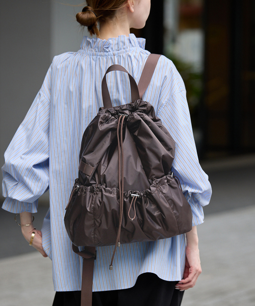 SLOBE IENA(スローブイエナ)の「SLOBE IENA CORDURA RIP リュック(バックパック/リュック・レディース・ブラック/ブラウン・FREE)」の2枚目の写真