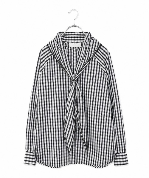 Marilyn Moon(マリリンムーン)の「modern tie raglan blouse(シャツ/ブラウス・レディース・ホワイト/ホワイト×ブラック/ネイビー/ブラック・FREE)」の22枚目の写真