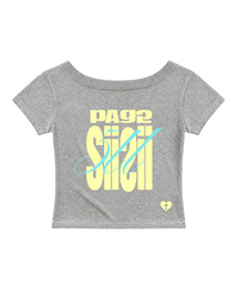 ボールド511プリントワンショルダー スリムフィット半袖Tシャツ グレー