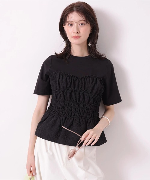 Arpege story（アルページュストーリー）の「ジャガードビスチェドッキングＴシャツ（Tシャツ/カットソー・レディース・ブラック/ホワイト・2）」の16枚目の写真