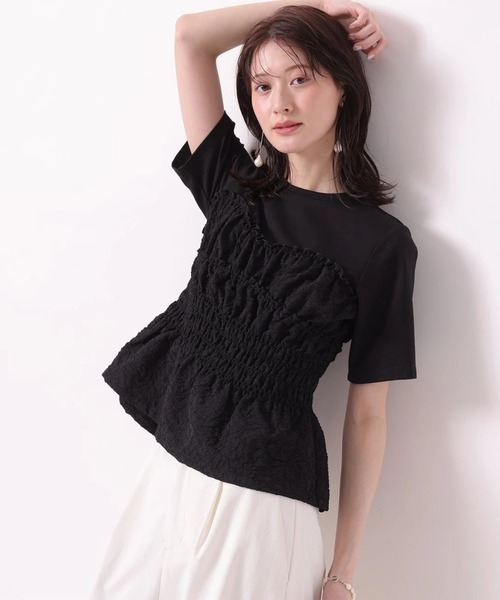 Arpege story（アルページュストーリー）の「ジャガードビスチェドッキングＴシャツ（Tシャツ/カットソー・レディース・ブラック/ホワイト・2）」の19枚目の写真