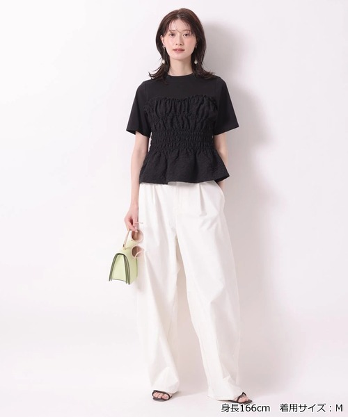 Arpege story（アルページュストーリー）の「ジャガードビスチェドッキングＴシャツ（Tシャツ/カットソー・レディース・ブラック/ホワイト・2）」の6枚目の写真