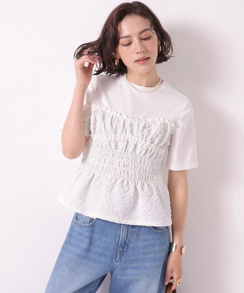 Arpege story（アルページュストーリー）の「ジャガードビスチェドッキングＴシャツ（Tシャツ/カットソー・レディース・ブラック/ホワイト・2）」の17枚目の写真