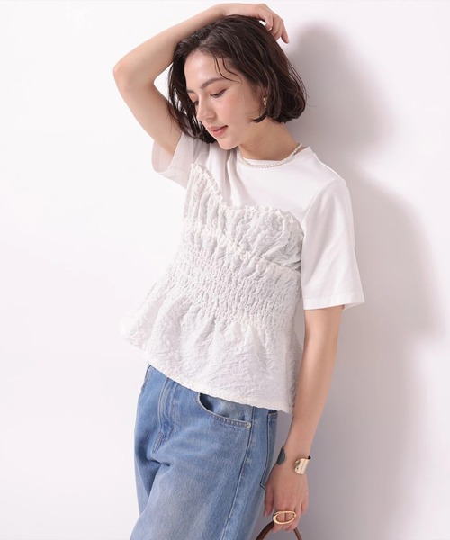 Arpege story（アルページュストーリー）の「ジャガードビスチェドッキングＴシャツ（Tシャツ/カットソー・レディース・ブラック/ホワイト・2）」の20枚目の写真