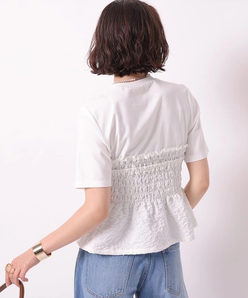 Arpege story（アルページュストーリー）の「ジャガードビスチェドッキングＴシャツ（Tシャツ/カットソー・レディース・ブラック/ホワイト・2）」の12枚目の写真