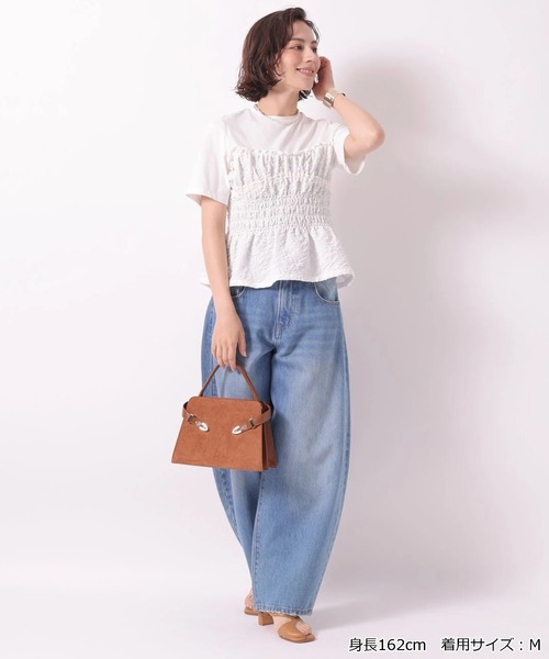 Arpege story（アルページュストーリー）の「ジャガードビスチェドッキングＴシャツ（Tシャツ/カットソー・レディース・ブラック/ホワイト・2）」の15枚目の写真
