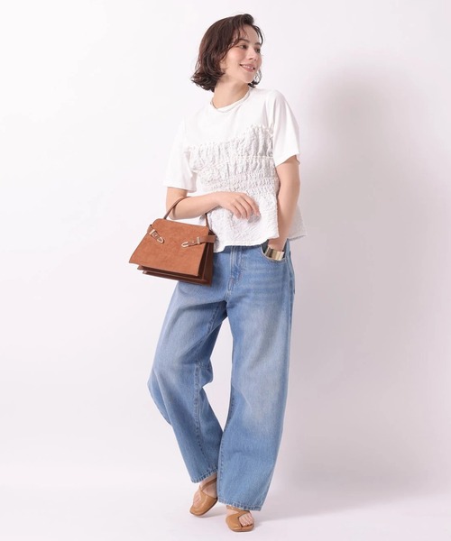 Arpege story（アルページュストーリー）の「ジャガードビスチェドッキングＴシャツ（Tシャツ/カットソー・レディース・ブラック/ホワイト・2）」の10枚目の写真
