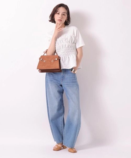 Arpege story（アルページュストーリー）の「ジャガードビスチェドッキングＴシャツ（Tシャツ/カットソー・レディース・ブラック/ホワイト・2）」の5枚目の写真