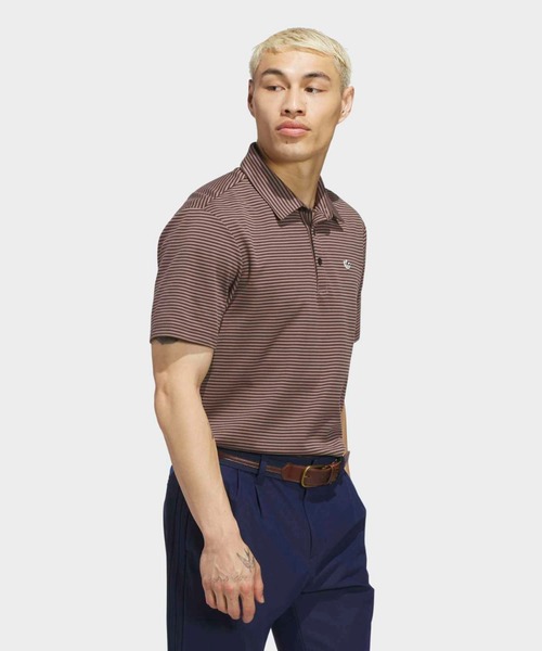 adidas(アディダス)の「オリジナルスゴルフ Originals ストライプ ピケ ポロ【adidas Golf/アディダスゴルフ】(ポロシャツ・メンズ・ブラウン・LARGE/XX-LARGE/SMALL/MEDIUM/X-LARGE)」の3枚目の写真