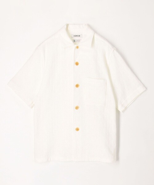 caban（キャバン）の「コットンメッシュドビー オープンカラーシャツ（シャツ/ブラウス・メンズ・ホワイト・M/L）」の3枚目の写真