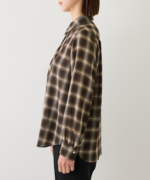 ROPE'(ロペ)の「【J'aDoRe・一部店舗限定サイズ】ボウタイ付きシアーチェックシャツブラウス(取り外し可能 )/イージーケア(シャツ/ブラウス・レディース・ブラウン系その他2/グレー・38)」の14枚目の写真