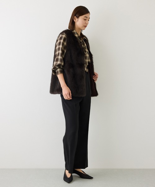 ROPE'(ロペ)の「【J'aDoRe・一部店舗限定サイズ】ボウタイ付きシアーチェックシャツブラウス(取り外し可能 )/イージーケア(シャツ/ブラウス・レディース・ブラウン系その他2/グレー・38)」の21枚目の写真