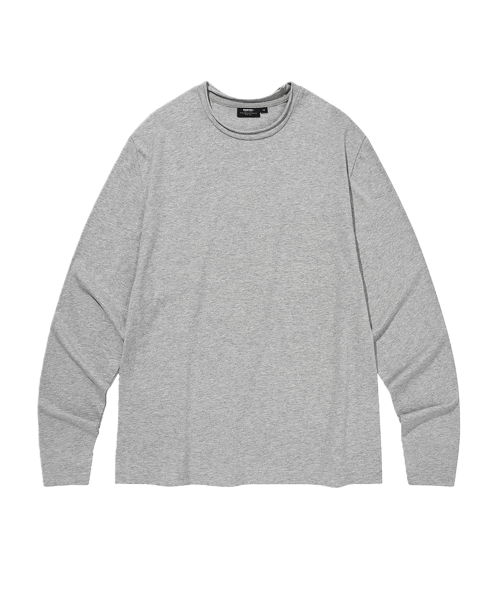 KANEITEI(カネイテイ)の「RAW CUT CROP LONG SLEEVES (MELANGE GRAY)(Tシャツ/カットソー・レディース・ライトグレー・MEDIUM/LARGE/X-LARGE)」の1枚目の写真