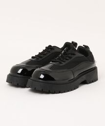 Burner（バーナー）の「【Cr+ov（クローヴ）】グロッシー ローカット 厚底シューズ cro-boots-6-35（ブーツ）」