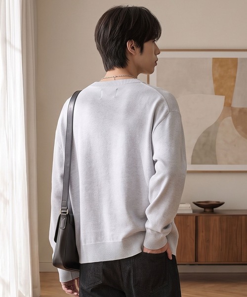 CIYOT(シヨウト)の「【CIYOT】スウェットライク Vネック ショート丈ニット(ニット/セーター・メンズ・ブラック/ダークグレー/ダークグリーン/グレイッシュベージュ/レッド/ダークブラウン/ライトグレー・M/L/S)」の13枚目の写真