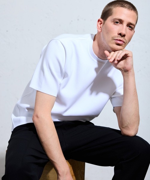 ARTA MECHANICS（エーアールティーエーメカニクス）の「ARTA MECHANICS TECH LUXE KNITTED S/S TEE（エーアールティーエー メカニクス テック リュクス ニット ショートスリーブ Tシャツ）（ニット/セーター・メンズ・ホワイト/ネイビー・LARGE）」の3枚目の写真
