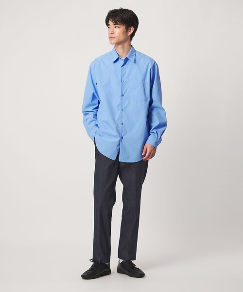 green label relaxing(グリーンレーベルリラクシング)の「【WEB限定】JUST fit コットンライク リラックス シルエット 長袖 シャツ(シャツ/ブラウス・メンズ・ブラウン系/コバルトブルー・M/XL/L/S)」の15枚目の写真