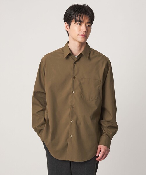 green label relaxing(グリーンレーベルリラクシング)の「【WEB限定】JUST fit コットンライク リラックス シルエット 長袖 シャツ(シャツ/ブラウス・メンズ・ブラウン系/コバルトブルー・M/XL/L/S)」の8枚目の写真
