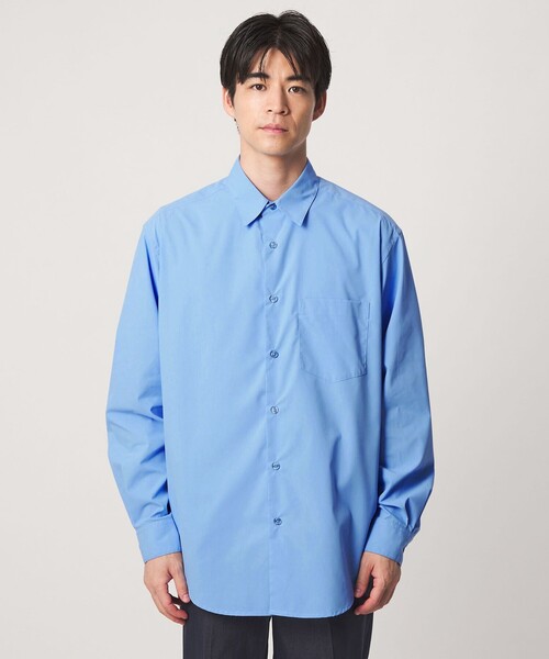 green label relaxing(グリーンレーベルリラクシング)の「【WEB限定】JUST fit コットンライク リラックス シルエット 長袖 シャツ(シャツ/ブラウス・メンズ・ブラウン系/コバルトブルー・M/XL/L/S)」の10枚目の写真