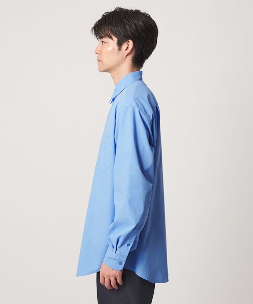 green label relaxing(グリーンレーベルリラクシング)の「【WEB限定】JUST fit コットンライク リラックス シルエット 長袖 シャツ(シャツ/ブラウス・メンズ・ブラウン系/コバルトブルー・M/XL/L/S)」の11枚目の写真