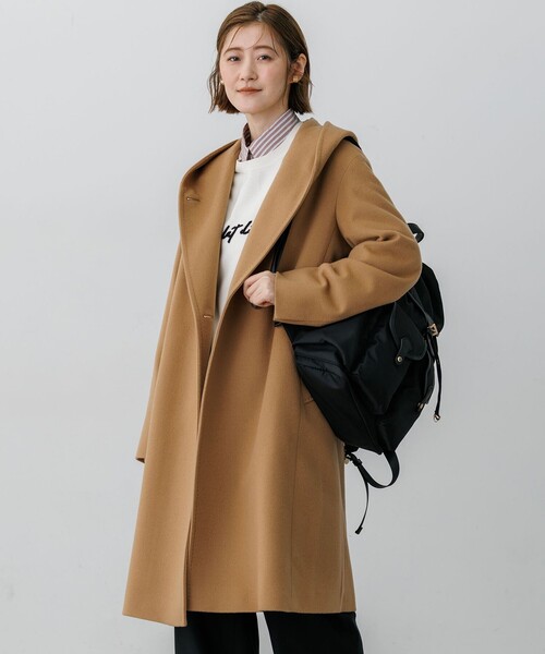 23区(ニジュウサンク)の「ウールカシミヤビーバー フーデッド コート(その他アウター・レディース・ブラック系/グレー系/黄土色系・40/38)」の3枚目の写真
