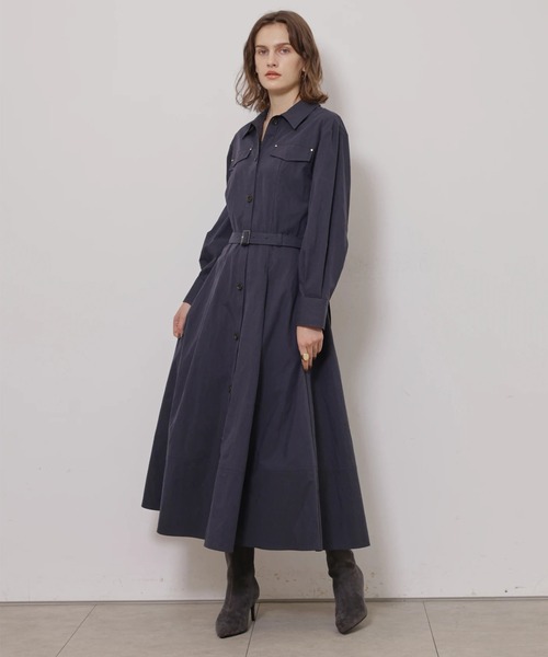 CADUNE(カデュネ)の「ミリタリーシャツワンピース(ワンピース・レディース・ブラック/カーキ・38/36)」の3枚目の写真