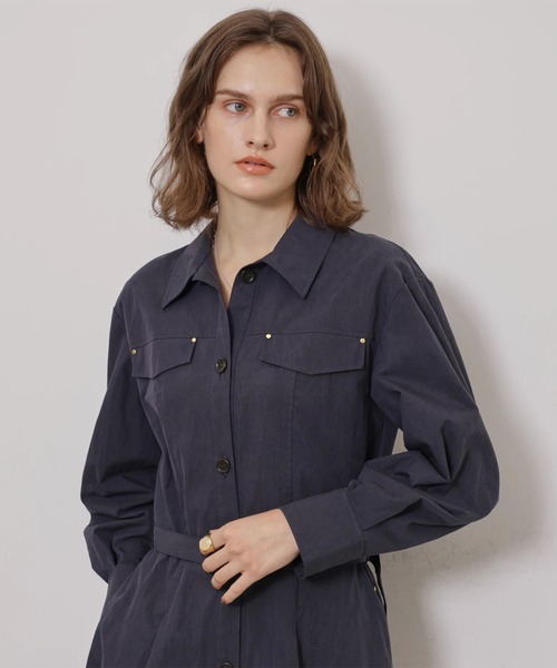 CADUNE(カデュネ)の「ミリタリーシャツワンピース(ワンピース・レディース・ブラック/カーキ・38/36)」の15枚目の写真