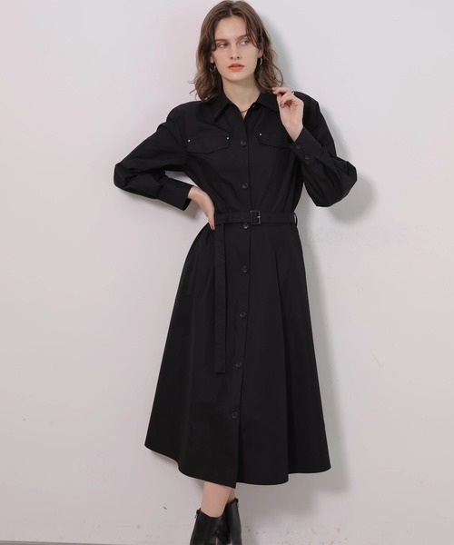 CADUNE(カデュネ)の「ミリタリーシャツワンピース(ワンピース・レディース・ブラック/カーキ・38/36)」の18枚目の写真