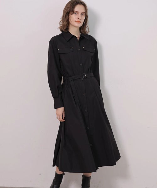 CADUNE(カデュネ)の「ミリタリーシャツワンピース(ワンピース・レディース・ブラック/カーキ・38/36)」の19枚目の写真