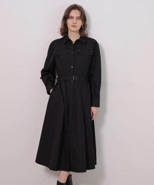CADUNE(カデュネ)の「ミリタリーシャツワンピース(ワンピース・レディース・ブラック/カーキ・38/36)」の20枚目の写真