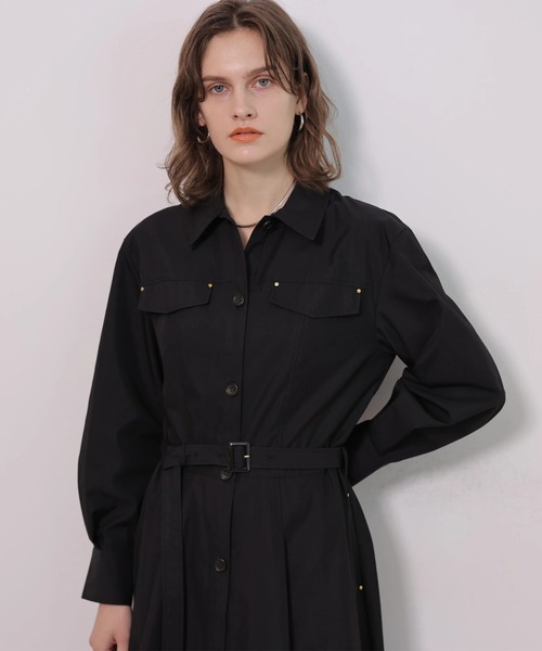 CADUNE(カデュネ)の「ミリタリーシャツワンピース(ワンピース・レディース・ブラック/カーキ・38/36)」の22枚目の写真