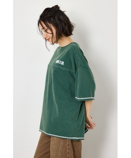 RODEO CROWNS WIDE BOWL(ロデオクラウンズワイドボウル)の「ヴィンテージライクステッチ5分袖Tシャツ(Tシャツ/カットソー・レディース・ダークグリーン/ブラック/レッド/オフホワイト・FREE)」の17枚目の写真