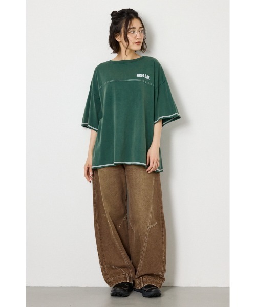 RODEO CROWNS WIDE BOWL(ロデオクラウンズワイドボウル)の「ヴィンテージライクステッチ5分袖Tシャツ(Tシャツ/カットソー・レディース・ダークグリーン/ブラック/レッド/オフホワイト・FREE)」の19枚目の写真
