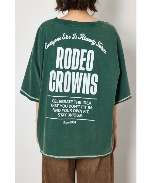RODEO CROWNS WIDE BOWL(ロデオクラウンズワイドボウル)の「ヴィンテージライクステッチ5分袖Tシャツ(Tシャツ/カットソー・レディース・ダークグリーン/ブラック/レッド/オフホワイト・FREE)」の22枚目の写真