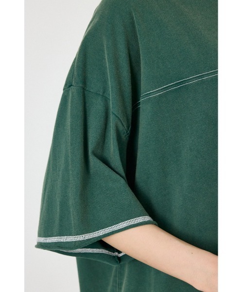 RODEO CROWNS WIDE BOWL(ロデオクラウンズワイドボウル)の「ヴィンテージライクステッチ5分袖Tシャツ(Tシャツ/カットソー・レディース・ダークグリーン/ブラック/レッド/オフホワイト・FREE)」の5枚目の写真