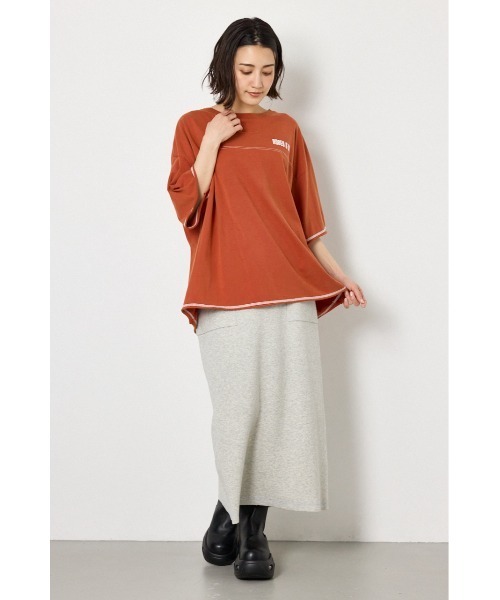 RODEO CROWNS WIDE BOWL(ロデオクラウンズワイドボウル)の「ヴィンテージライクステッチ5分袖Tシャツ(Tシャツ/カットソー・レディース・ダークグリーン/ブラック/レッド/オフホワイト・FREE)」の9枚目の写真