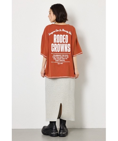 RODEO CROWNS WIDE BOWL(ロデオクラウンズワイドボウル)の「ヴィンテージライクステッチ5分袖Tシャツ(Tシャツ/カットソー・レディース・ダークグリーン/ブラック/レッド/オフホワイト・FREE)」の10枚目の写真