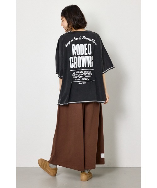 RODEO CROWNS WIDE BOWL(ロデオクラウンズワイドボウル)の「ヴィンテージライクステッチ5分袖Tシャツ(Tシャツ/カットソー・レディース・ダークグリーン/ブラック/レッド/オフホワイト・FREE)」の15枚目の写真