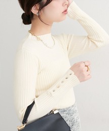 【ZOZO限定】袖口べこべこ釦プチハイリブニット
