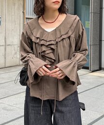 ピグメントフリルカットブラウス
