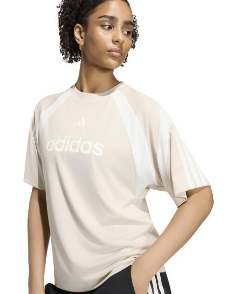 adidas（アディダス）の「アディダス adidas ハウス オブ ティロ ジャージ（Tシャツ/カットソー・レディース・ベージュ/ホワイト・L/M）」の2枚目の写真