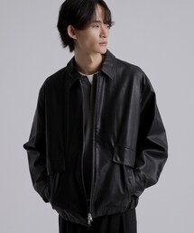 tk.TAKEO KIKUCHI（ティーケータケオキクチ）の「レザー調フライトジャケット（ブルゾン）」