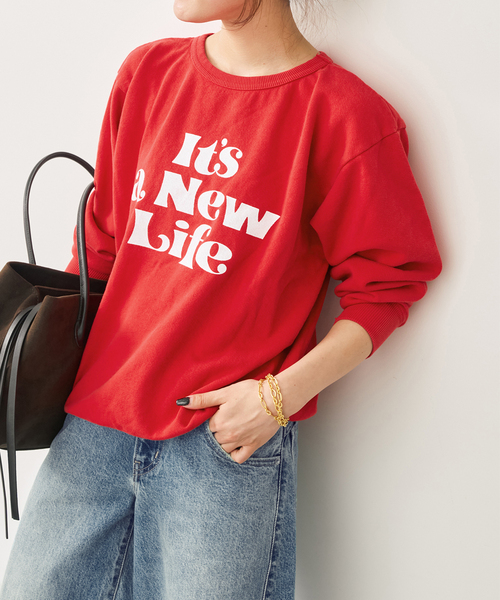 Spick & Span(スピックアンドスパン)の「Mixta /ミクスタ CREW NECK SWEAT クルーネックスウェット(スウェット・レディース・レッド/グレー・SMALL)」の2枚目の写真