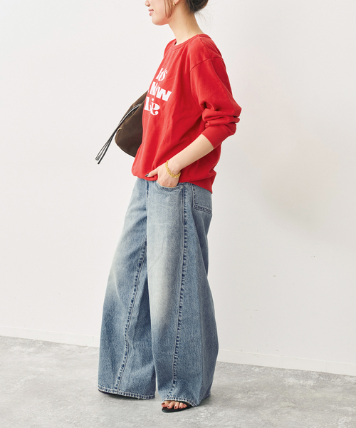 Spick & Span(スピックアンドスパン)の「Mixta /ミクスタ CREW NECK SWEAT クルーネックスウェット(スウェット・レディース・レッド/グレー・SMALL)」の4枚目の写真