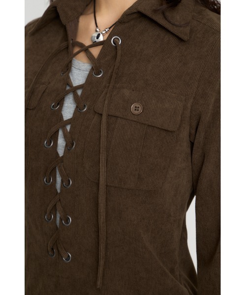 LAGUA GEM(ラグアジェム)の「LACE UP CORDUROY ミニワンピース(ワンピース・レディース・ブラック/ブラウン・SMALL/MEDIUM)」の13枚目の写真