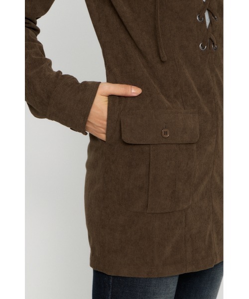 LAGUA GEM(ラグアジェム)の「LACE UP CORDUROY ミニワンピース(ワンピース・レディース・ブラック/ブラウン・SMALL/MEDIUM)」の15枚目の写真