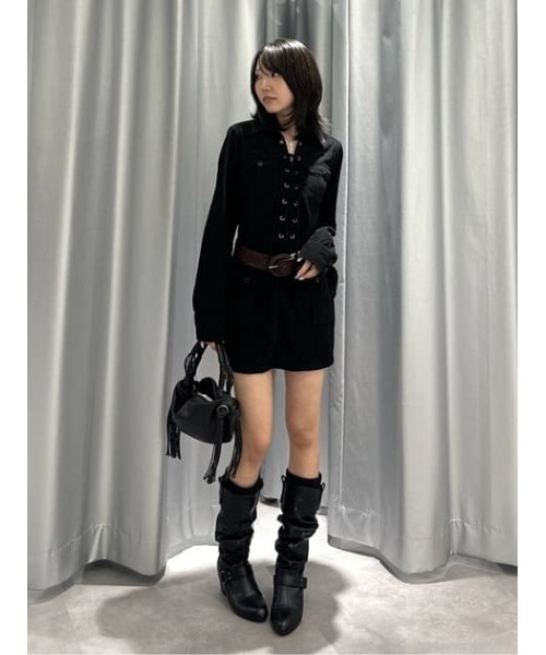 LAGUA GEM(ラグアジェム)の「LACE UP CORDUROY ミニワンピース(ワンピース・レディース・ブラック/ブラウン・SMALL/MEDIUM)」の20枚目の写真
