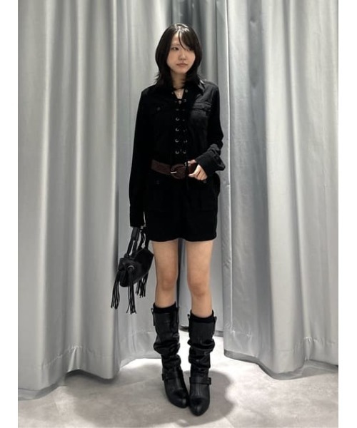 LAGUA GEM(ラグアジェム)の「LACE UP CORDUROY ミニワンピース(ワンピース・レディース・ブラック/ブラウン・SMALL/MEDIUM)」の21枚目の写真